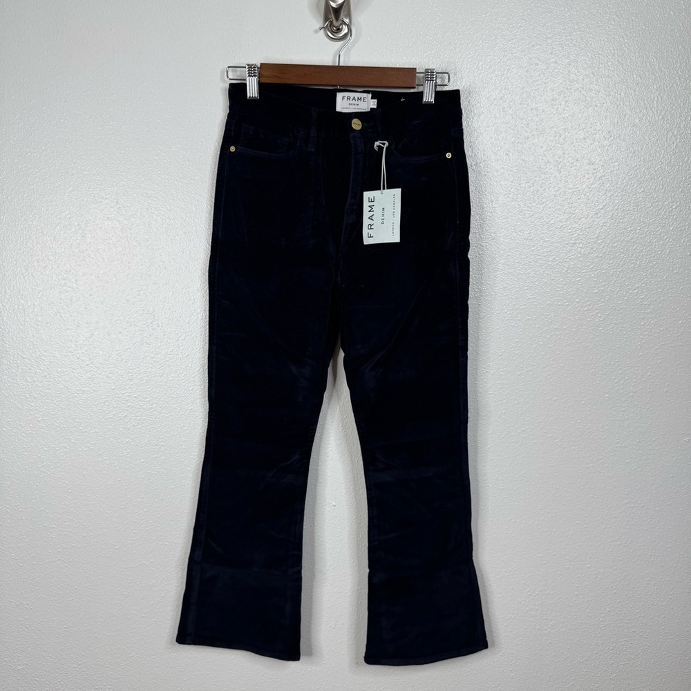 Frame Denim NWT Blue Velvet Pants Size 25 - Picture 1 of 6